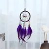 Manual DreamCatcher Vento Grânulo de Penas Grânulo Redondo AEOLAN BELLS Mobiliário Decorativo Decorativo Arruelas Dream Catcher Pendurado 7 5YXA G2