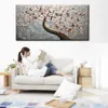 New handmade Modern Canvas on Oil Painting Palette knife Tree 3D Flowers Paintings Home living room Decor Wall Art 168022 Y200102