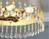 Lampadario europeo di lusso con corona d'oro Camera da letto per ragazza Lampada da camera per principessa Lampadario di cristallo a LED creativo per cartoni animati