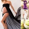 妊娠中の女性服LJ201114のためのシフトシフォン妊娠ドレス写真プロップマキシガウンドレスのためのセクシーマタニティドレス