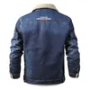 Tacvasen Jackets Mens Winter Sherpa polar w podszewki dżinsowe dżinsy wiatrakowe demin trucker kurtka mody motocykl kowbojski płaszcz 6xl 201104