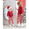크리스마스 잠옷 가족 일치하는 옷 가족 봐 엄마와 나 옷 빨간 긴 소매 인쇄 가을 겨울 homewear LJ201111