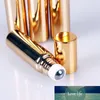 Aihogard Mini 10 ml leere nachfüllbare Flaschen, UV-Beschichtungsbehälter, goldene Rollflasche für ätherische Öle, Parfümduft