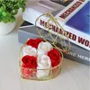 Valentin rosor pläterad järnkorg blomma konstgjord tvål ros bröllop födelsedagmödrar daggåva