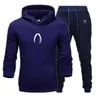 Melhor venda-2 conjuntos de calças + hoodie sports traksuit masculino roupas de impressão grossa roupas masculinas casual streetwear