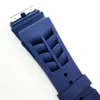 25 mm donkerblauwe horlogeband 20 mm vouwsluiting rubberen band voor RM011 RM 50-03 RM50-01229I