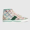 Sneaker gglies Designer Tennis Web 1977 Chaussures en toile Nouveau tissu de lin multicolore haute couleur Hommes ACE Vert et rouge JJ72