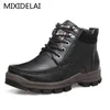 Mixidelai Winter Brand Big Size Men Shoes Mens Boots Подличная кожа теплые снежные ботинки повседневные мужчины мотоциклетные ботинки Botas Hombre 201204