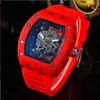 Crime Quartz Watch Dial Work Leisure Fashion Scanning Tick Sports Luxury men's Watches Men Fashions Skeleton Silica Gel Strap276T