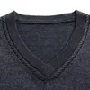 Pulls de marque de mode Pull pour hommes Pull Slim Fit Jumpers Tricot V Col Gilet Sans manches Hiver Vêtements de sport Hommes 201224