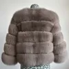 Naturale 50CM vera pelliccia cappotto donna gilet invernale giacca moda outwear vera pelliccia gilet cappotto 201112