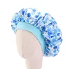 Bambini stampati Tinted Cap Sleeping Baby Elastic Hair Care Cappello Imitazione Silk Round Bonnet 9 Colori