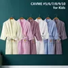 CAVME Hotel Towel Bathrobe Cotton Terry Robes Kimono Long Nightgown Lounge Sleepwear for Lover Solid Color V Collar LOGO CUSTOM 210203