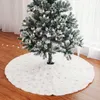 Décorations de Noël 90cm / 122cm Jupe d'arbre blanc de haute qualité Paillettes en peluche Ornementation brodée pour la décoration de Noël de l'année à la maison1