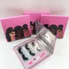 Custom Eyelash Book Packaging with Lash Tweezers 3 Pairs Different 3D 5D 25mm Mink Eyelashes Lash Boxes