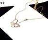 Vivid Sparkling Diamond Zircon Vacker fjärilsmodedesigner Short Choker Pendant Necklace For Women Girls Rose Gold Silver265b