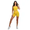 Damen-Sportbekleidung, Trainingsanzug, ärmellose Outfits, 2-teiliges Set, Tank-Top + Shorts, Sportanzug, neue, heiß verkaufte Sommer-Damenkleidung klw5862