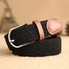 Mens Elastic Stretch Waist Belt Women Canvas Braided Small Elasticity Woven Leather Belt Wide Hot Metal Stretch Belt for Men and Women