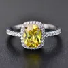 925 Sterling Zilver Moissanite Gecertificeerde Diamanten Trouwring voor Vrouwen Verlovingsvierkant Gekleurde Edelsteen Zirkoon Mode Rings272O