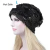 Beanie Flower Sequins Hats Women New Lace Beanies Spring Beanie Caps Summer Breathable Cap