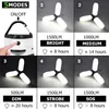 60LEDs Luz alimentada por energía solar Lámpara de camping recargable por USB Linterna plegable de 3 hojas Iluminación interior y exterior impermeable