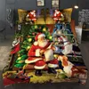 Série de Natal Santa Claus Xmas HD Impressão Devet / Quilt Set Cama de cama Roupa Rainha King Twin Set para crianças Adultos 201120