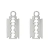 100pcs Stop Silver Color Razor Brazor Charms Bransoletka Choker Naszyjnik Urok do biżuterii Robienie ręcznie wykonanego rzemiosła 24 11 mm229s