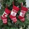 Boże Narodzenie Stocking Dzianiny Prezent Skarpety Drzewo Renifer Snowflake Xmas Drzewo Ornament Na Boże Narodzenie Dekoracje Dom JK2011XB