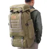 60L Grote Militaire Tas Canvas Rugzak Tactische Zakken Camping Wandelen Rugzak Leger Mochila Tactica Reizen Molle Mannen Outdoor Zakken G220308