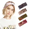 Dropshipping Bohemian Tie Dye Cross Hair Band för kvinnor Yoga Sport Fitness Headbands Knut Wide Brim Hårtillbehör