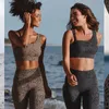 Leopardtryck sport set kvinnor sportkläder gymkläder sned axel med banddräkt för fitness 2021 träningskläder outfit8481946