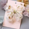 10pcs South Korea's new children's hair accessories gold dot dot dot gauze Flower Bow Hair Clip girl's headdress