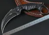 En Kaliteli Karambit Bıçak D2 Saten / Siyah Taş Yıkama Bıçağı Siyah G10 Kolu Pençe Bıçakları Deri Kılıflı