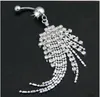 Fashion sexy crystal Pierced Navel Bell Button Rings Stainless steel diamond tassel belly ring for women fashion jewelry