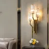 ホテルの家の装飾ウォールライトデザイナーポストモダンな豪華なホワイエの寝室の廊下階段クリスタルウォール燭台北欧のハードウェア照明器具