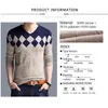 Browon Jesień Vintage Sweter Mężczyźni Collorless Christmas S Fashion V-Neck Casual Slim S for Business 220105