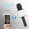 Microfono Bluetooth Q7 Microfono per smartphone wireless Microfono palmare con doppio altoparlante Home Ktv con custodia