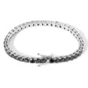 Haute qualité jaune blanc plaqué or 4 MM 7/8 pouces noir CZ Tennis Bracelets chaînes liens pour hommes femmes beau cadeau