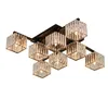 Modern K9 Crystal Ceiling Lamp Fixtures Square Led Chandelier Home Decor Lighting Crystal Plafonnier för vardagsrumsljus