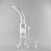 Duża Sprzedaż Haisah Clear Szklane rury wodne Cylinder Wysoka prosta rura ICE Notch 13.8Inches PerColator Bong