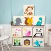 Cube Oxford Cloth Animal Embroider Folding Storage box kid Toys organizer children Sundries Storage Basket organizador 33*33*33 LJ200812