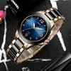 Cadeau de mode femmes montres haut pour femme marque de luxe en céramique Sport montre à Quartz femmes bleu montre étanche