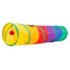 Pet Funny Play Cave Rainbow Brown Foldable 2 Holes Kitten Toys Wholesale Rabbit Tunnel Cat Game LJ201125