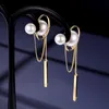 Earrings Designer 925 Sterling Silver Korea Tassel Stud Simple Fashion Pearl Earrings Fashion Temperament Hoop For Net Red Home Women