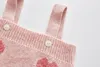INS Kind Girls Love Сердце вязаные свитеры наборы детской кардиган с длинным рукавом Rompear 2pcs новорожденные детские детские детские детские одежды A51216089238