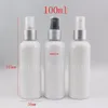 Vaporisateur de bouteilles cosmétiques de couleur blanche de 100ml, bouteille d'eau de parfum 100cc avec pompe de pulvérisation argentée, bouteilles de brouillard, bon paquet