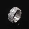 MENS HIP HOP BLING CUBIC Zircon Anneaux Diamond Iced Out 18k Placed Gold New Fashion Silver Jewelry8012349