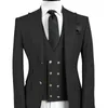 Taillette Mince Fit Hommes Costumes pour Wedding Groom Tuxedo 3 Morceau Vapeur d'ivoire à revers aiguée avec pantalon Vest Mode 201106