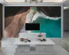 3D zeewater zeegezicht behang mooi zeewater strand landschap 3d behang 3D muurschildering behang voor woonkamer