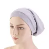 Bomull Baggy Hat Satin Lined Chemo Cap Dubbelskikt Elastiskt Band Night Sova Bonnet Print Soft Hårvård Turban Ladies Headwrap Partihandel